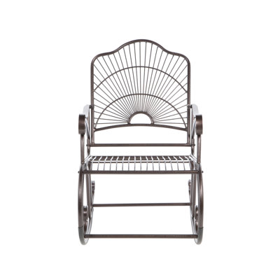 International Caravan Iron Patio Sun Ray Bronze Rocking Chair