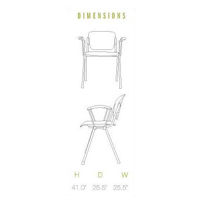 Via Seating Cali Stack Chair with Black Frame