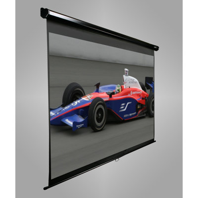 Elite Screens Manual Pull Down MaxWhite 80" Projection Screen in Black Case