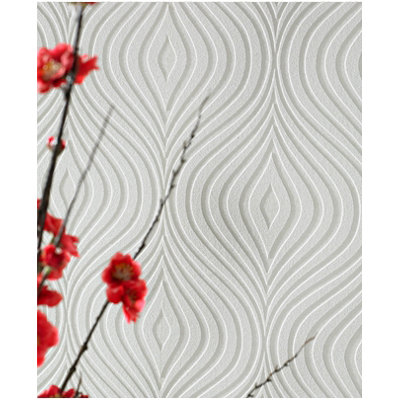 Graham & Brown Paintable Curvy Wallpaper in White