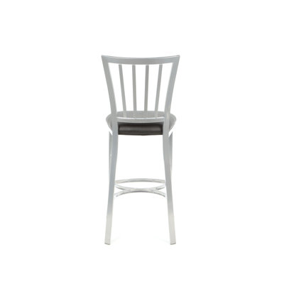 American Heritage Alexa Stool in Silver with Black Microfiber