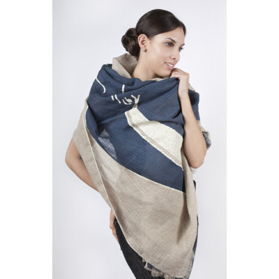 Thomas Paul Baleen Linen Scarf in Indigo