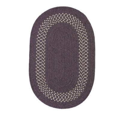 Banded Wool Blend Dark Plum/Oatmeal Rug