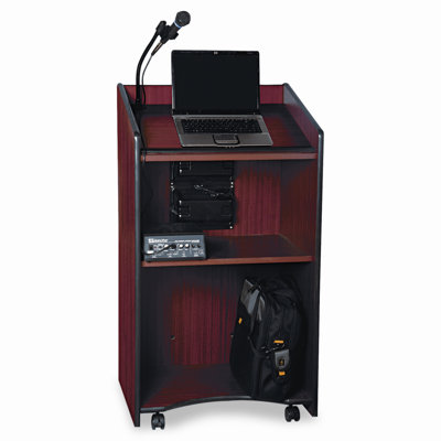 AmpliVox Sound Systems Presidential Plus Lectern, 25-1/2w x 20-1/2d x 46-1/2h, Mahogany                                                             