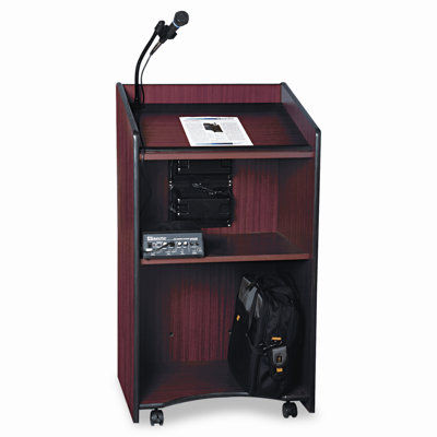 AmpliVox Sound Systems Presidential Plus Lectern, 25-1/2w x 20-1/2d x 46-1/2h, Mahogany                                                             