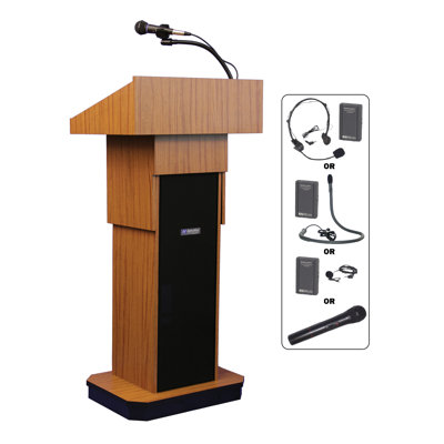 AmpliVox Sound Systems Executive Adjustable Height Sound Column Lectern