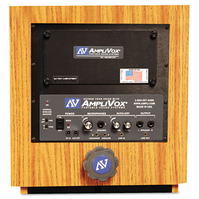 AmpliVox Sound Systems Executive Adjustable Sound Lectern, Column, 24w x 17-1/2d x 36-44h, Medium Oak                                               