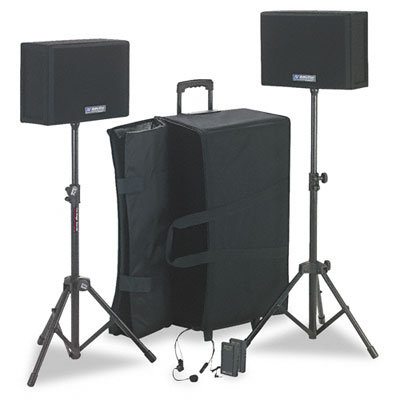 AmpliVox Sound Systems Portable Wireless Powered Speaker Voice Projector Kit, Black