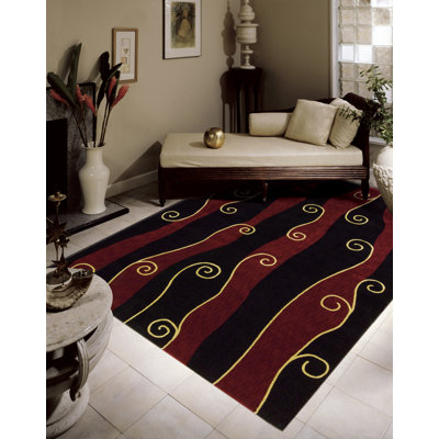 Nourison Parallels Black/Red Rug