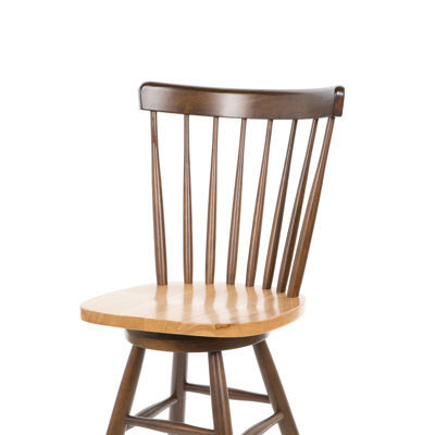 International Concepts Madison Park 24" Spindleback Swivel Counter Stool in Cinnamon/Espresso