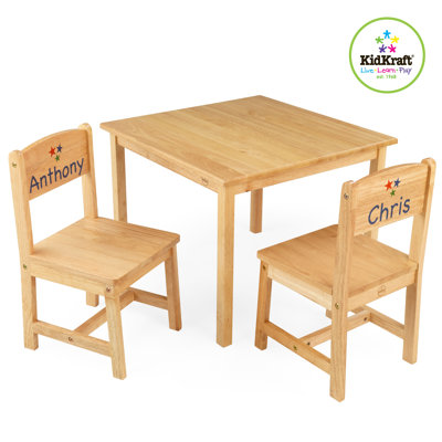 KidKraft Personalized Aspen Kids' 3 Piece Table and Chair Set