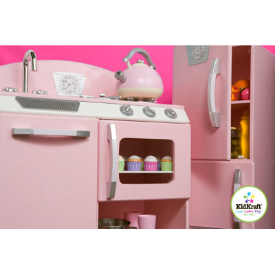 KidKraft Pink Retro Kitchen & Refrigerator