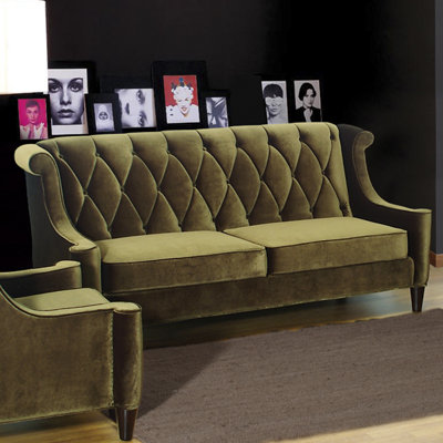 Armen Living Barrister Velvet Sofa