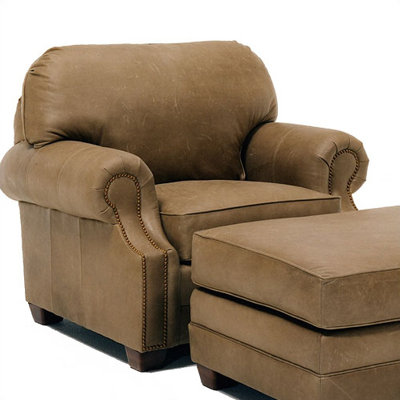 Sumner Leather Chair and Ottoman