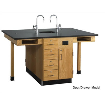Diversified Woodcrafts Double Faced 4 Student Island Workstation