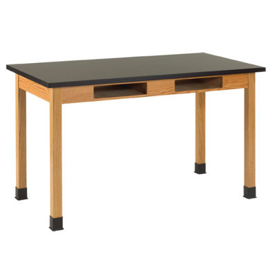 Diversified Woodcrafts Plain Apron Science Table With 2 Book Compartments