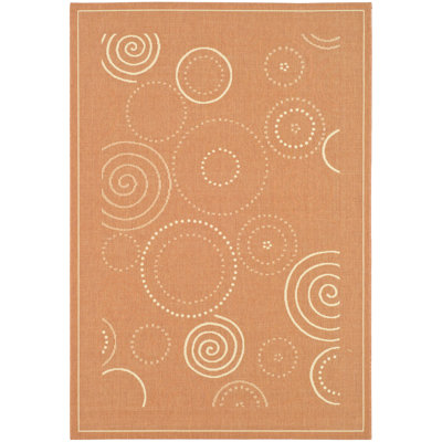 Safavieh Courtyard Terracotta/Natural Circle Rug
