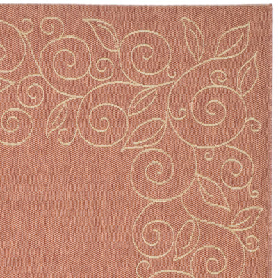 Safavieh Courtyard Rust/Sand Leaves Rug
