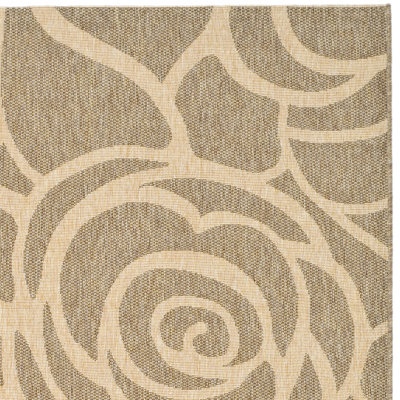 Safavieh Courtyard Coffee/Sand Floral Rug