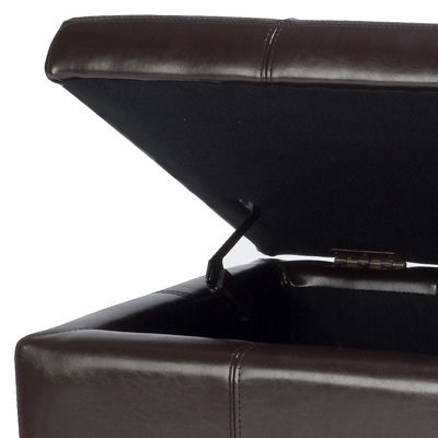 Safavieh Maiden Leather Entryway Storage Ottoman