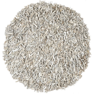 Safavieh Leather Shag White Rug