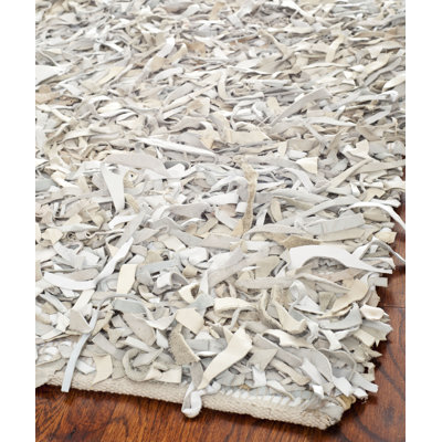 Safavieh Leather Shag White Rug