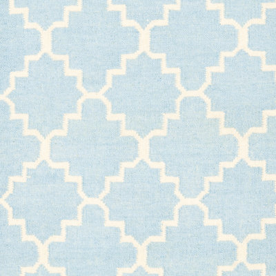 Safavieh Dhurries Light Blue/Ivory Checked Rug