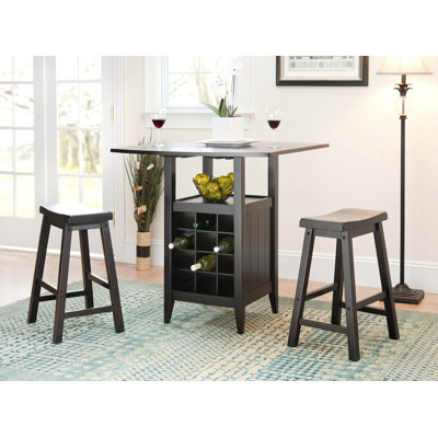 Safavieh Soren Drop Leaf Pub Table in Dark Espresso (Set of 3)