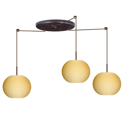 Besa Lighting Luna 3 Light Globe Pendant