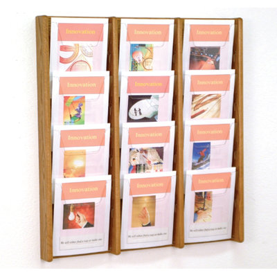 Wooden Mallet Twelve Pocket Acrylic and Oak Wall Display