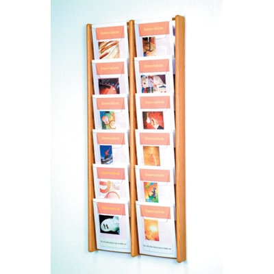 Wooden Mallet Twelve Pocket Acrylic and Oak Wall Display