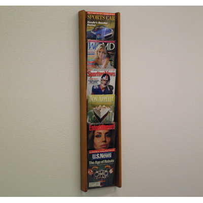 Wooden Mallet Six Pocket Acrylic and Oak Wall Display