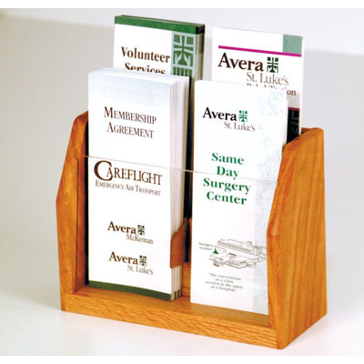 Wooden Mallet Countertop Four Pocket Brochure Display