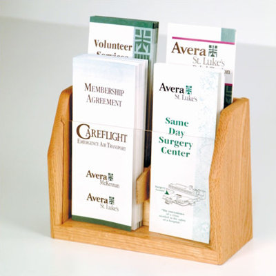 Wooden Mallet Countertop Four Pocket Brochure Display