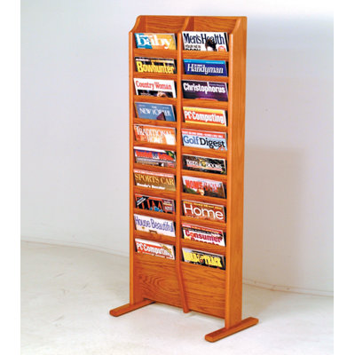 Wooden Mallet Free Standing Twenty Pocket Magazine Rack