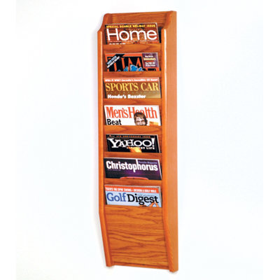 Wooden Mallet Seven Pocket Wall Mount Magazine Rack