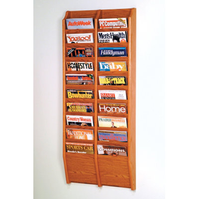 Wooden Mallet Twenty Pocket Wall Mount Magazine Rack