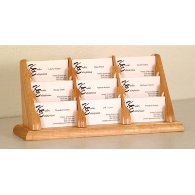 Wooden Mallet Nine Pocket Counter Top Business Card Holder