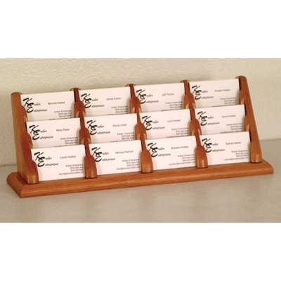 Wooden Mallet Twelve Pocket Counter Top Business Card Holder