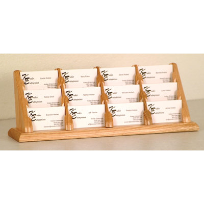 Wooden Mallet Twelve Pocket Counter Top Business Card Holder