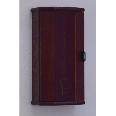 Wooden Mallet Fire Extinguisher Cabinet with Engraved Door Panel