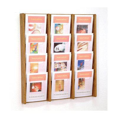 Wooden Mallet Twelve Pocket Acrylic and Oak Wall Display