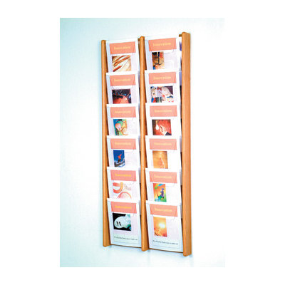 Wooden Mallet Twelve Pocket Acrylic and Oak Wall Display