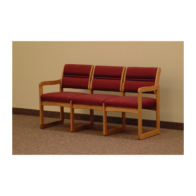 Wooden Mallet Valley Three Seat Guest Chair- Designer Fabric