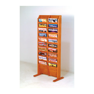 Wooden Mallet Free Standing Twenty Pocket Magazine Rack