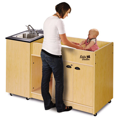 Ozark River Portable Sinks Kiddie Station 1 Stainless Steel Portable Hand-Washing Station with Changing Table