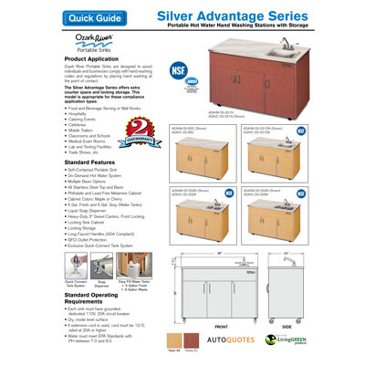 Ozark River Portable Sinks Silver Advantage Deep Basin Single Bowl Portable Sink