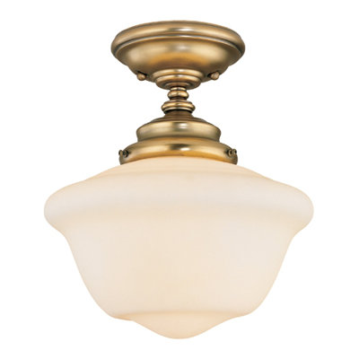 Savoy House Classic Schoolhouse Designs  Semi Flush Mount in Warm Brass
