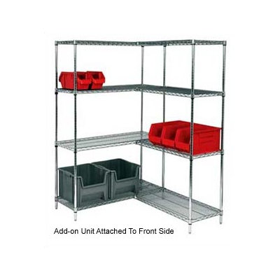 Quantum Storage Small 63" Q-Stor Chrome Wire Shelving Add-On Unit