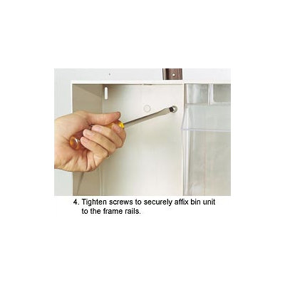 Quantum Storage Disks and Screws for Tip Out Bins